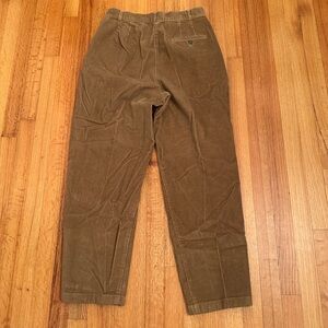 LL Bean Corduroy Pants Womens 14 Reg Brown Pleats Classic(n)